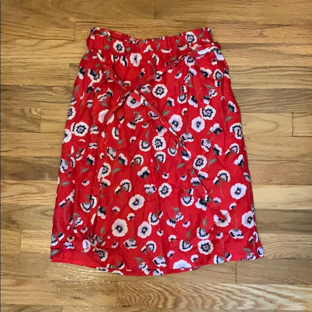 JCrew floral print knee length skirt